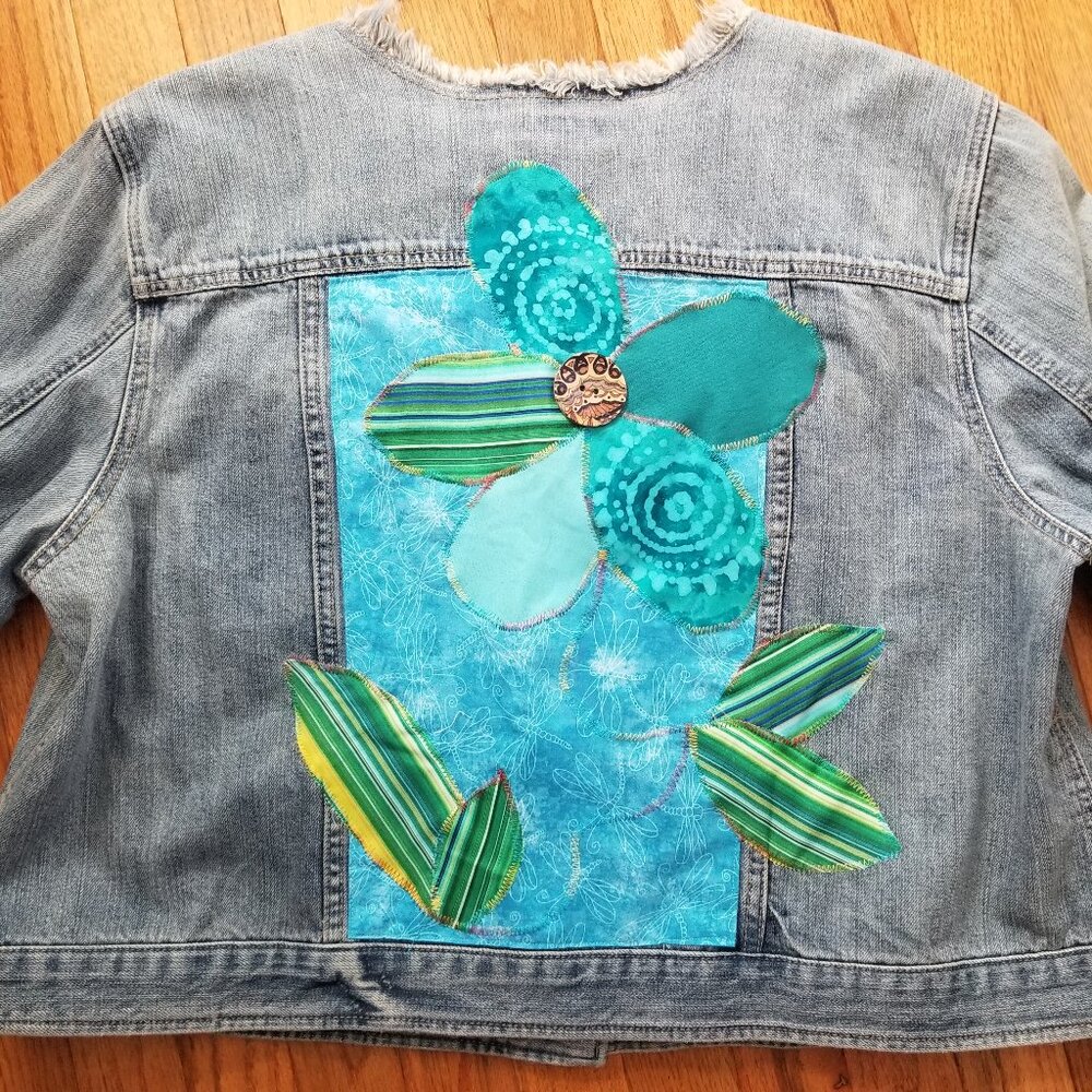 Barefoot Treadle denim jacket 2X